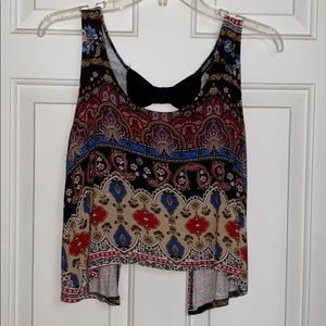 Paisley open-back tank top